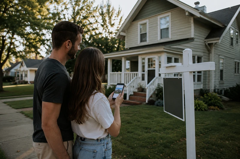 Young Minnesota home buyers viewing a house for sale and asking, “Why are home buyers still competing in Minnesota?”